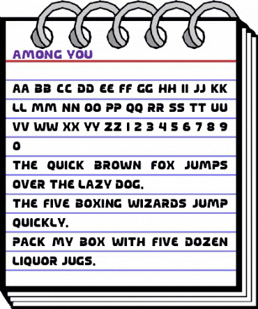 a Among You Regular animated font preview