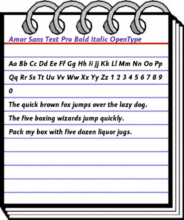 Amor Sans Text Pro Bold Italic animated font preview Amor Sans Text Pro Bold Italic animated font preview