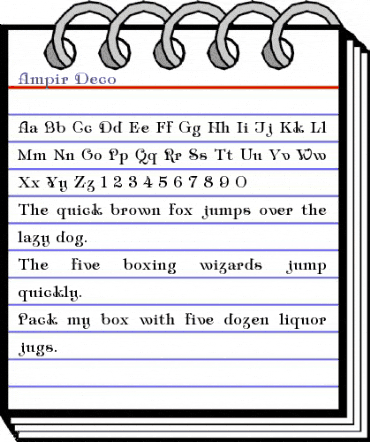Ampir Deco Regular animated font preview