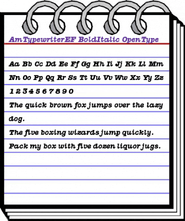 AmTypewriterEF BoldItalic animated font preview