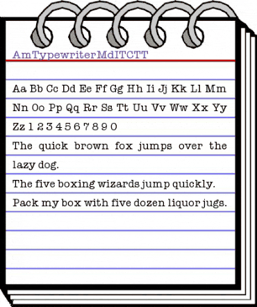 AmTypewriterMdITCTT Regular animated font preview