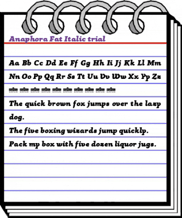Anaphora Trial Fat Italic animated font preview