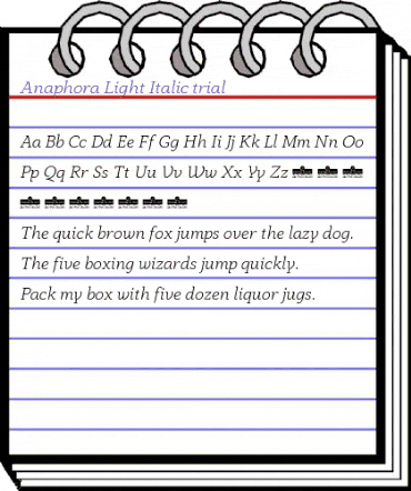 Anaphora Trial Light Italic animated font preview Anaphora Trial Light Italic animated font preview