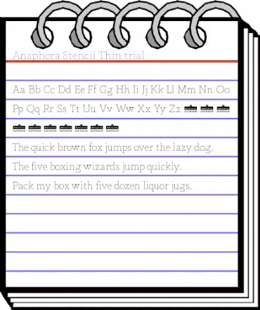 Anaphora Stencil Thin animated font preview