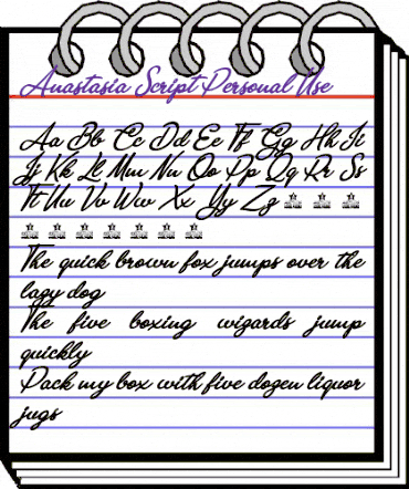 Anastasia Script Personal Use Regular animated font preview