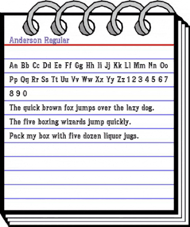 Anderson Regular animated font preview