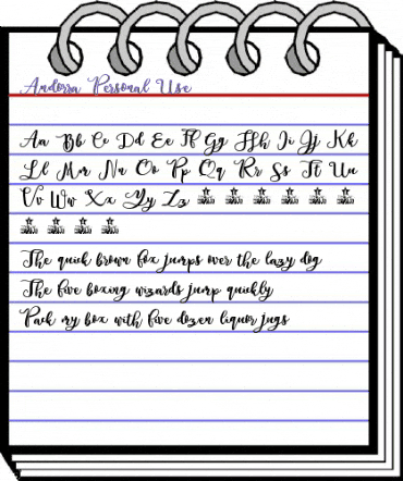 Andorra Personal Use Regular animated font preview