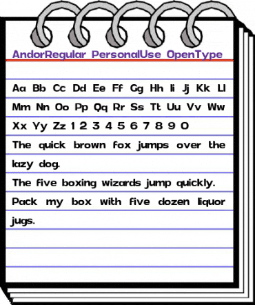 Andor PersonalUse animated font preview