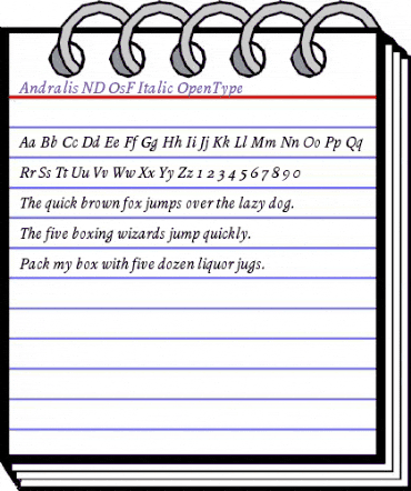 Andralis ND OsF Italic animated font preview Andralis ND OsF Italic animated font preview