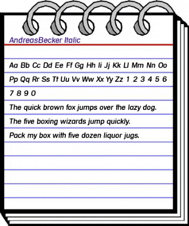 AndreasBecker Italic animated font preview AndreasBecker Italic animated font preview