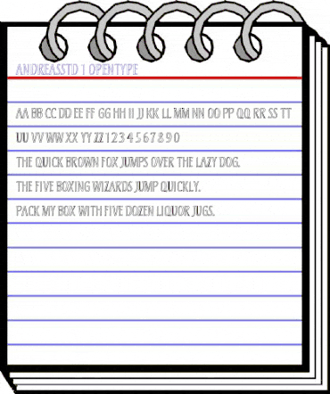 Andreas Std Regular animated font preview Andreas Std Regular animated font preview