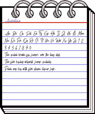 Andrellina Regular animated font preview