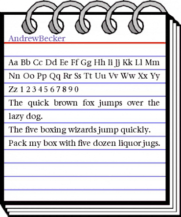 AndrewBecker Regular animated font preview