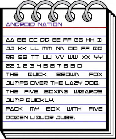 Android Nation Regular animated font preview Android Nation Regular animated font preview