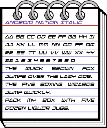 Android Nation Italic animated font preview Android Nation Italic animated font preview