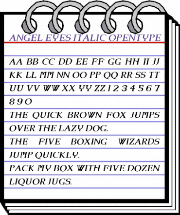 Angel Eyes Italic animated font preview Angel Eyes Italic animated font preview