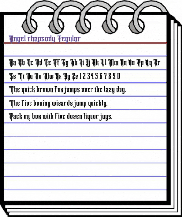 Angel rhapsody Regular animated font preview