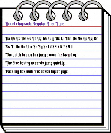 Angel rhapsody Regular animated font preview