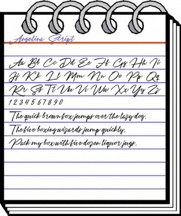 Angelines Script Regular animated font preview Angelines Script Regular animated font preview