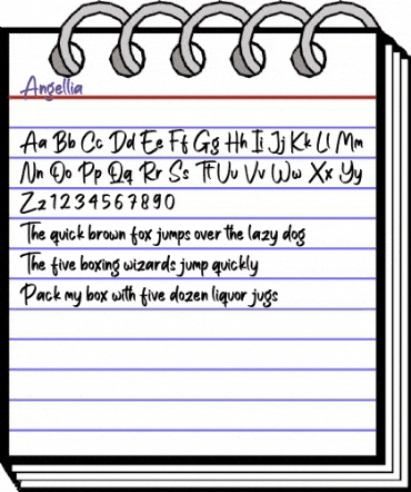 Angellia Regular animated font preview