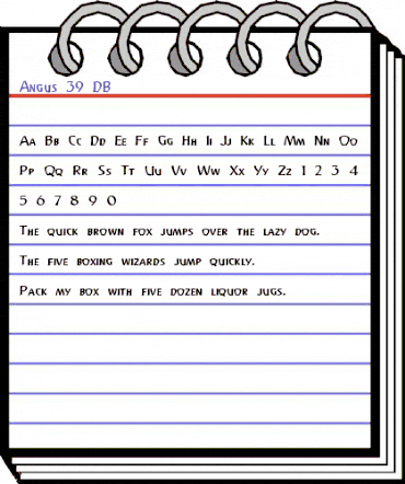 Angus 39 DB Normal animated font preview