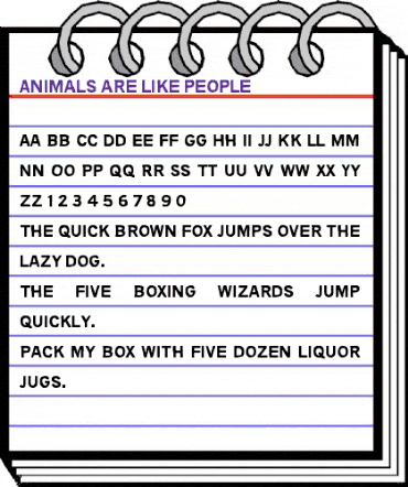 Animals are like people Regular animated font preview