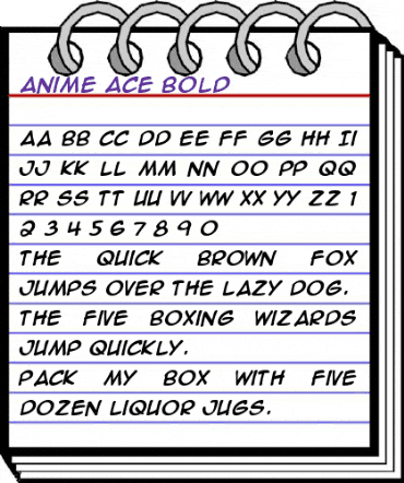 Anime Ace Bold animated font preview Anime Ace Bold animated font preview