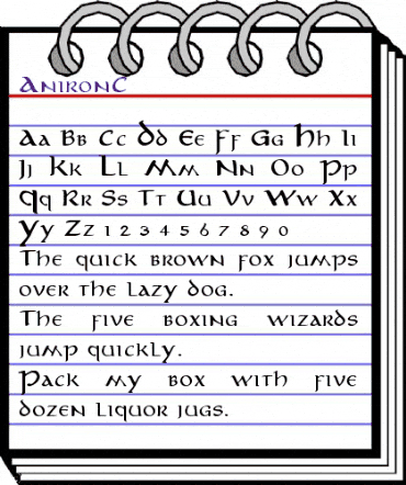 AnironC Regular animated font preview