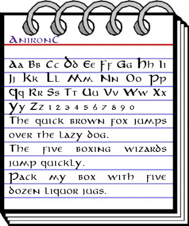 AnironC Regular animated font preview AnironC Regular animated font preview