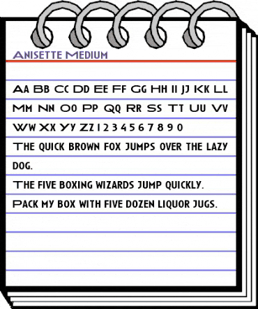 Anisette Medium Regular animated font preview Anisette Medium Regular animated font preview