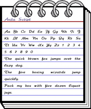 Anita Script Regular animated font preview