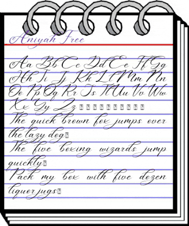 Aniyah Regular animated font preview