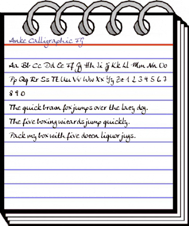 Anke Calligraphic FG Regular animated font preview