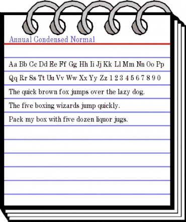 Annual-Condensed Normal animated font preview Annual-Condensed Normal animated font preview