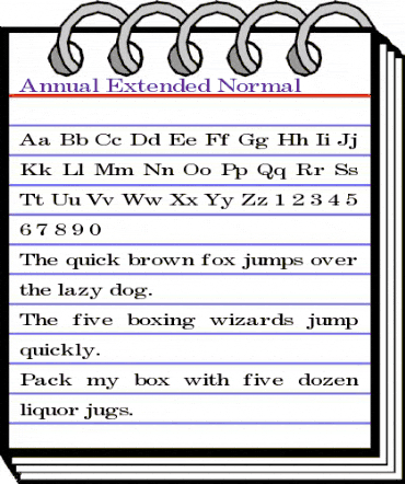 Annual Extended Normal animated font preview