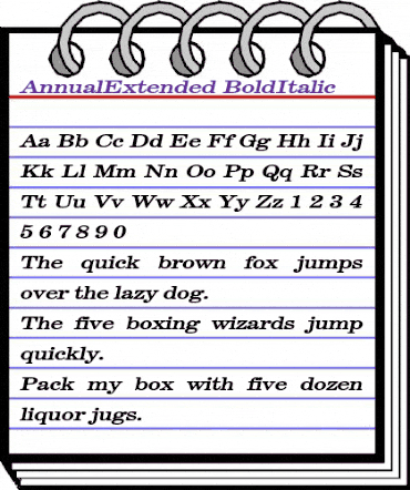 AnnualExtended BoldItalic animated font preview