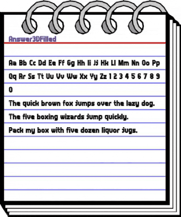 Answer 3D Filled Regular animated font preview Answer 3D Filled Regular animated font preview