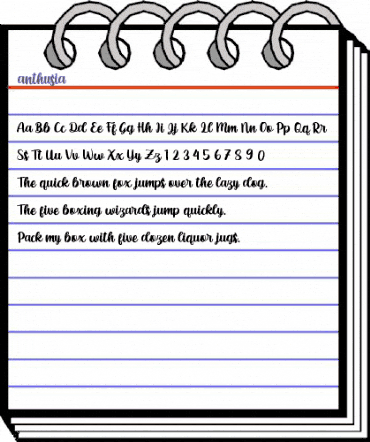 anthusia Regular animated font preview anthusia Regular animated font preview