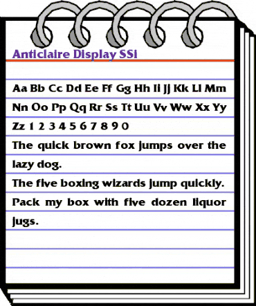 Anticlaire Display SSi Regular animated font preview