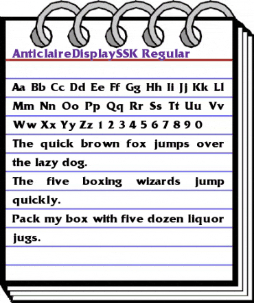 AnticlaireDisplaySSK Regular animated font preview