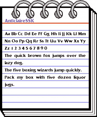 AnticlaireSSK Regular animated font preview