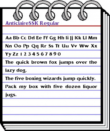AnticlaireSSK Regular animated font preview