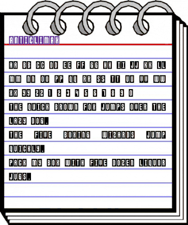 Anticlimax Regular animated font preview