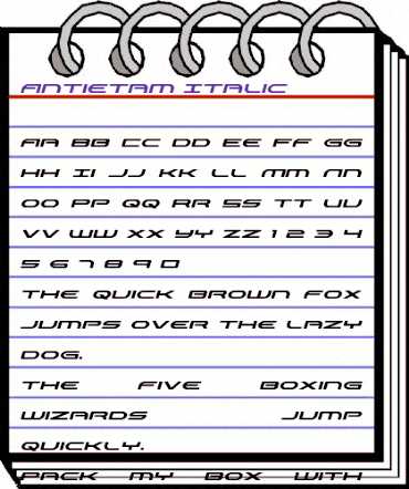 Antietam Italic Italic animated font preview Antietam Italic Italic animated font preview