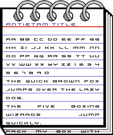 Antietam Title Regular animated font preview