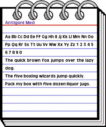 Antigoni Med Regular animated font preview Antigoni Med Regular animated font preview