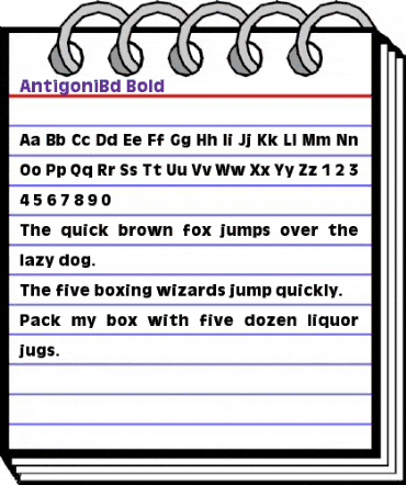 AntigoniBd Bold animated font preview AntigoniBd Bold animated font preview