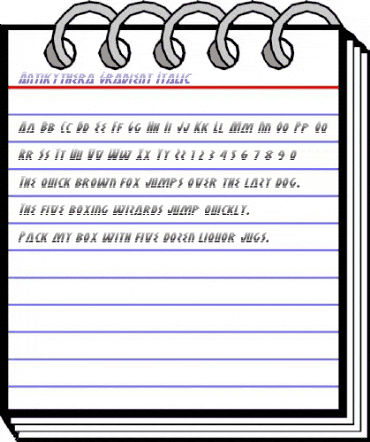 Antikythera Gradient Italic Italic animated font preview