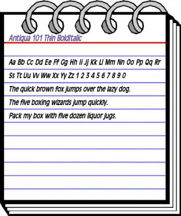 Antiqua 101 Thin BoldItalic animated font preview Antiqua 101 Thin BoldItalic animated font preview