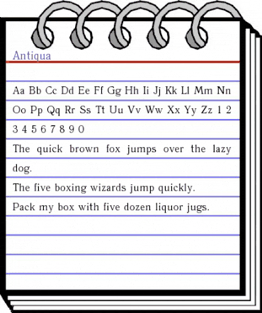 Antiqua Regular animated font preview Antiqua Regular animated font preview